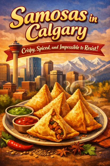Crispy Samosas at Twist of TAJ - Spiced South Asian Snack Calgary NW